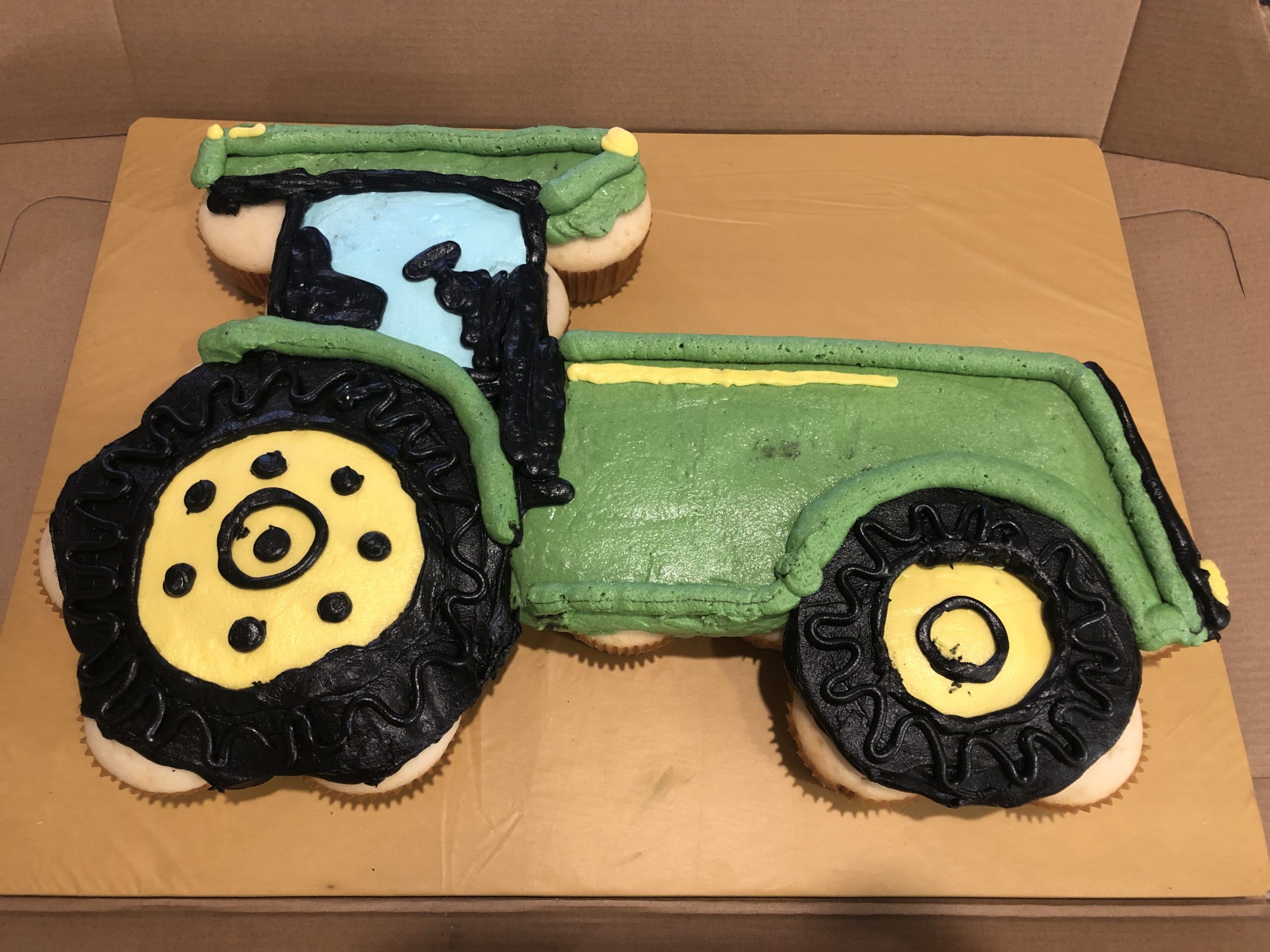 Green Tractor Cupcake Pull-Apart Cake 