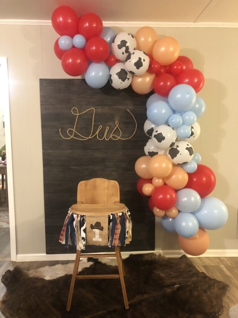 My first rodeo smash cake backdrop 