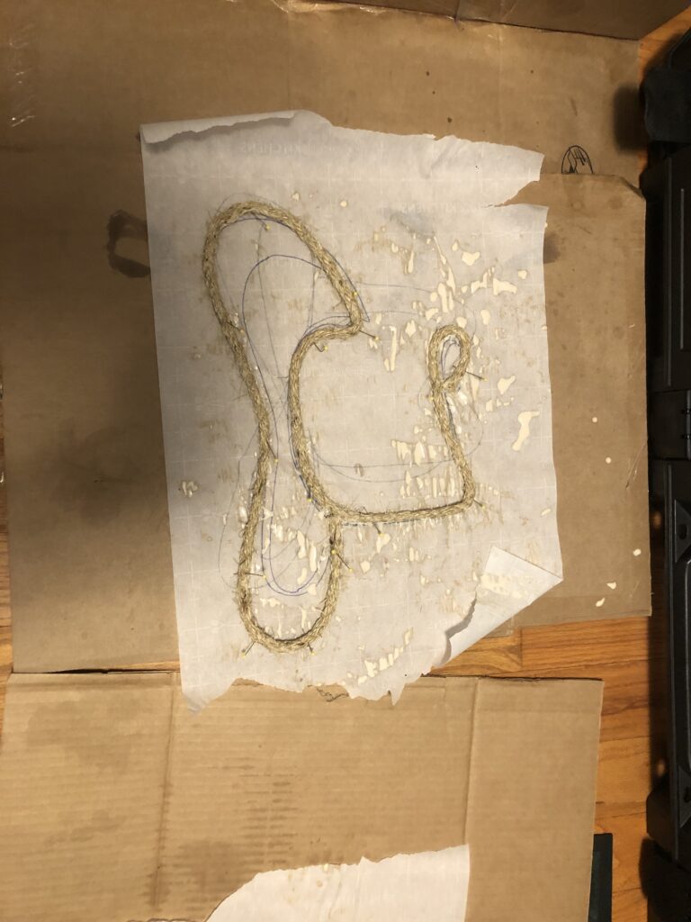 rope art in the shape of a cowboy hat