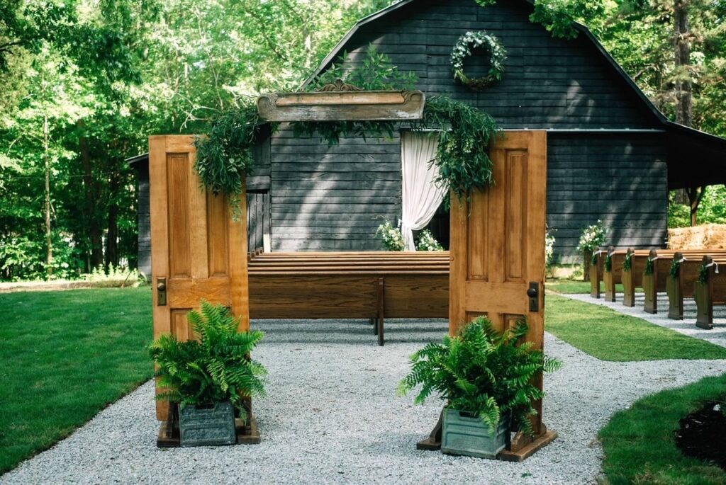 old door wedding entrance 